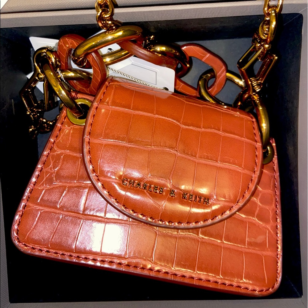 Charles & Keith Croc-Effect mini bag